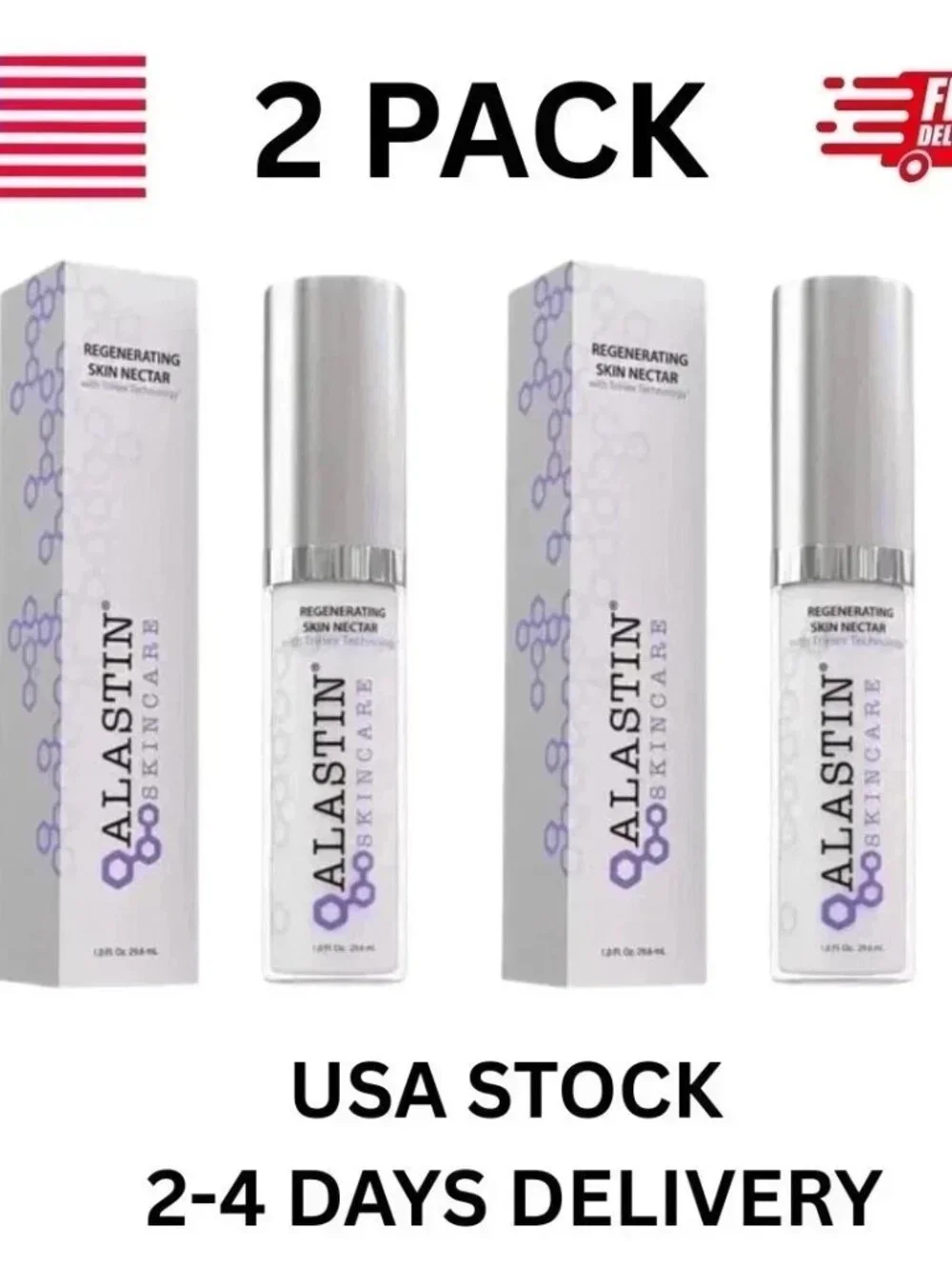 2 PACK Alastin Skincare Regenerating Skin Nectar 1 fl oz / 29.6 ml New In Box